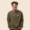 thumbnail image 3 of Dalix Cappuccino Embroidered Fleece Crewneck Long Sleeve Sweatshirt Mens in Heather Olive 2XL XX-Large, 3 of 5