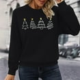 thumbnail image 4 of Fiaer Ladies Sweatshirts Christmas Tree Crew Neck Pullover Long Sleeve Baggy Plus Size Fashion Xmas Tops Black L, 4 of 6