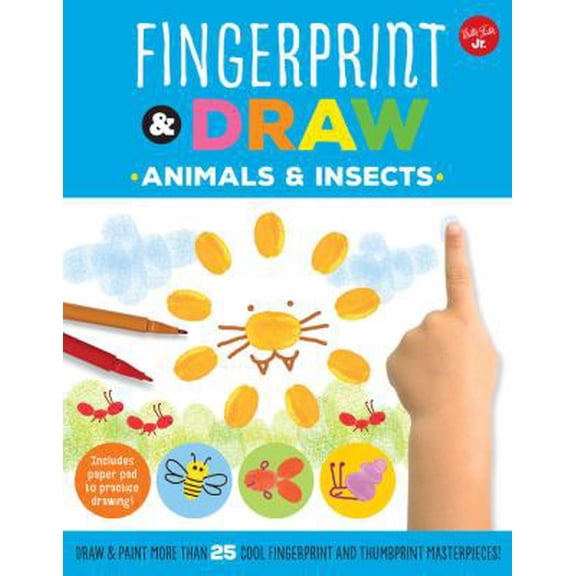 Pre-Owned Drawing with your Fingers: Fingerprint & Draw: Animals & Insects : Draw & paint more than 25 cool fingerprint and thumbprint masterpieces (Paperback)