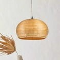 thumbnail image 5 of ELE Light & Decor Dome Shaped Bamboo and Rattan Large Pendant Light in Beige, 5 of 5