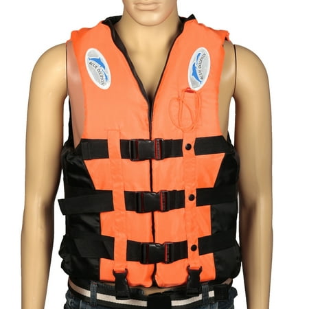Kadell Adult Life Jacket Vest PFD Fully Enclose Polyester Foam With Whistle For Adult Jet Skiing Boating Surfing Water Sport Fishing Rescuing Swimming Prevention Flood [ XL Size