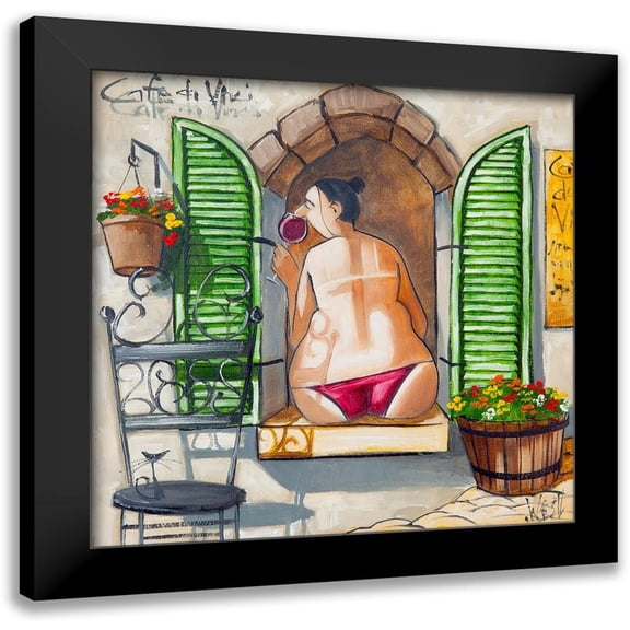 West, Ronald 12x12 Black Modern Framed Museum Art Print Titled - Lady in Window II