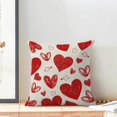 thumbnail image 3 of Housses de Coussin Saint-Valentin 18x18 Ensemble de 2, Décor Cœurs Rouges Coussins Décoratifs Saint-Valentin Lin Anniversaire Mariage Housse de Coussin Décorations Saint-Valentin pour Maison Canapé Extérieur, 3 of 5