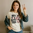 thumbnail image 5 of Hey You Dropped This T-Shirt, Funny White and Natural Cat Meme Tee, 5 of 8