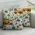 thumbnail image 3 of Garbage Truck Fitted Sheet,Full Size Cartoon Trash Truck Collections Green Yellow Vehicle Car Theme,Soft Decorative Fabric Bedding Deep Pocket for Children Teens Young Boys Girls,with  Pillowcases, 3 of 7