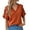 504_Orange, variant on Blouses for Women Casual Dressy 2025 Summer Simple Solid Color Short Sleeve Ruffled V Neck Blouse Woman Tunic Tops Orange