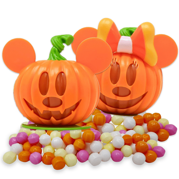 Mickey and Minnie Halloween Pumpkin Candy Case 2 Pack, 1 of Each. Mickey Halloween Decor, Minnie Halloween Decor, Halloween Decorations, Mickey Mouse Halloween Decorations, Halloween Candy