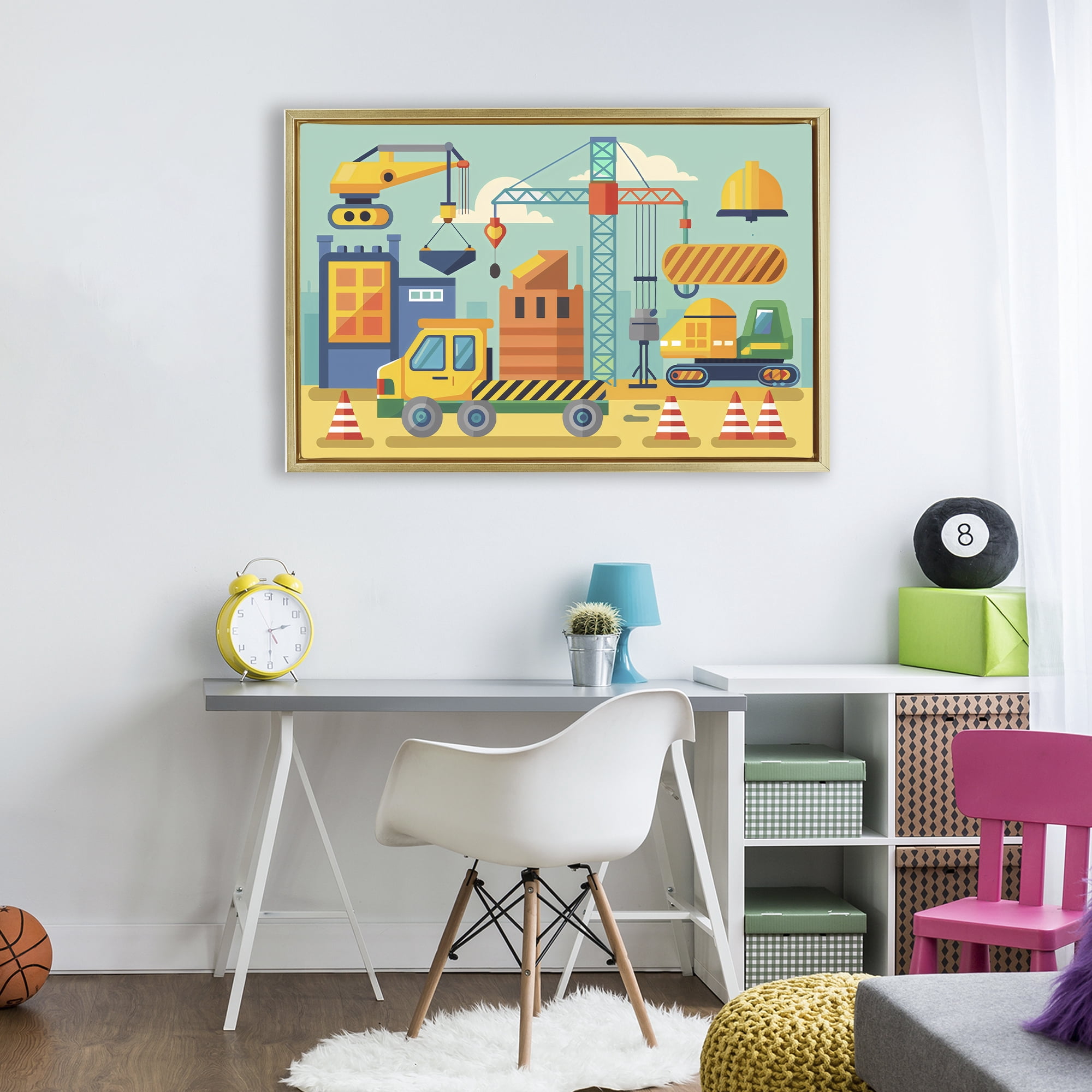 Stupell Industries Industrial Construction Site Gold Framed Floater Canvas Wall Art, design by Creative Studio