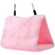 thumbnail image 1 of ZHAOCHENG Nido de loro rosa, nido de pájaro para mascotas, hamaca cálida de invierno, jaula colgante para cueva, cama de tienda de campaña Happy Hut de felpa (M, 24*15*18cm, 1 of 5