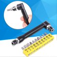 thumbnail image 2 of Right Angle Screwdriver, Curved Screwdriver, L-Shaped Wrench, with 10 Bits for Construction Workers, 2 of 4