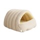 thumbnail image 2 of Cama para gatos tipo cueva, lavable, suave, extraíble, gruesa, para invierno, cálida Beige claro, 2 of 9