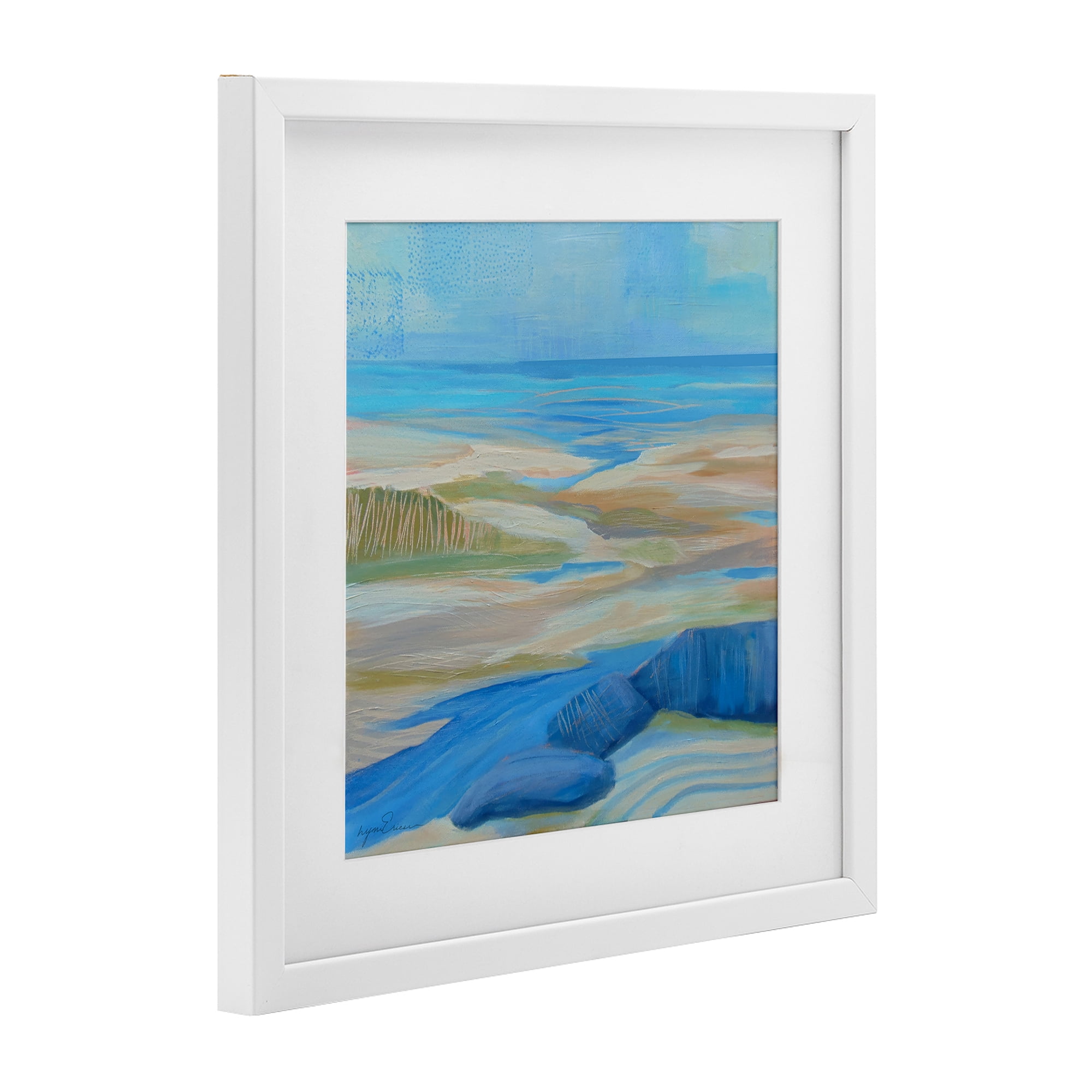 Stupell Industries Low Tide Azure Dunes White Framed Print Under Glass, design by Lynn Ericson Fine Art