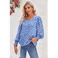 thumbnail image 3 of Women's V Neck Long Sleeve Shirt Tops Casual Office Work T-Shirt Blouse, 3 of 6