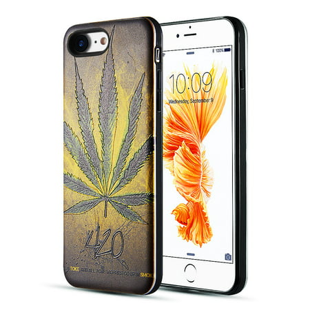 Art Pop Series 3D Embossed Printing Hybrid Case for iPhone 8 / 7 - Cannabis