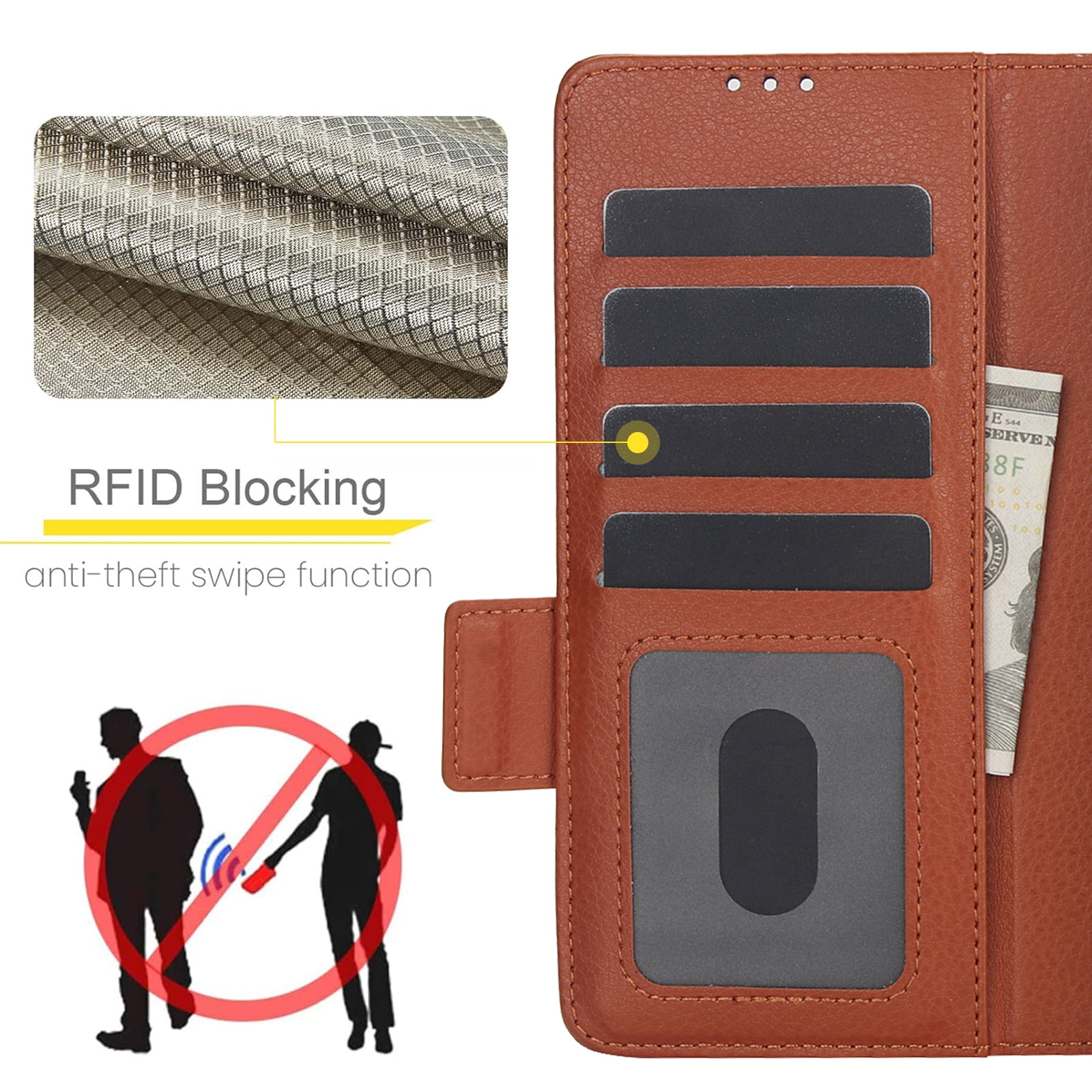 Wallet Case for Samsung Galaxy Z Fold 7 with S-Pen Holder and Credit Card Slots, Premium PU Leather RFID Blocking Magnetic Closure Flip Phone Case Cover for Samsung Galaxy Z Fold 7, Brown