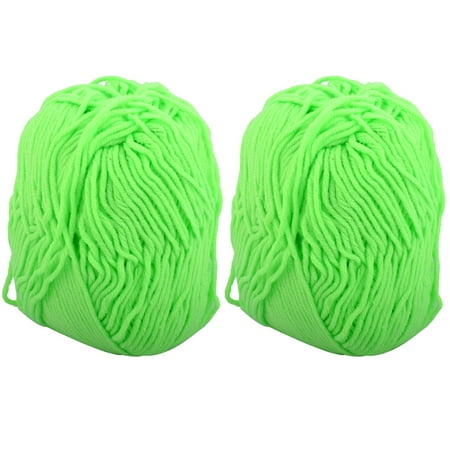 Family Handmade Crochet Scarf Hat Slipper Shawl Yarn Fluorescent Green 100g