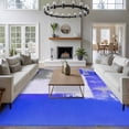 thumbnail image 3 of 6'x9' Area Rugs, Blue Purple Grey Indoor Outdoor Area Rug for Living Room Bedroom, Contemporary Abstract Geometric Oil Painted Washable Bathroom Rugs Kitchen Floor Carpet Mats Home Decor Aesthetic, 3 of 8
