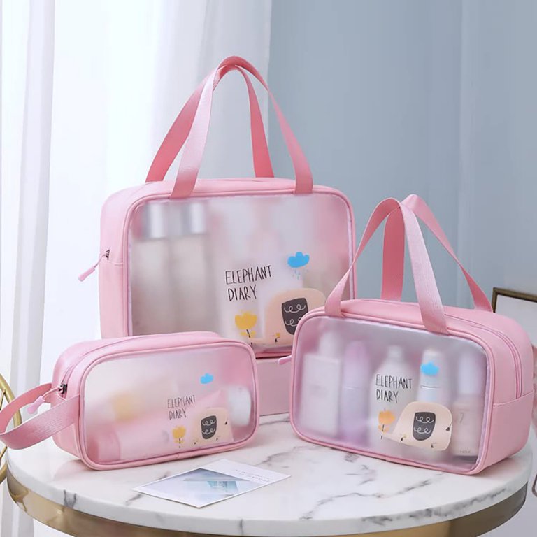 Gpoty Clear Toiletry Bag PVC Travel Cosmetics Bags Transparent Toiletry Makeup Bags Multi-Size Toiletry Organizer Pouch with Zipper Multifunction