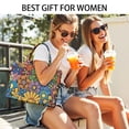 thumbnail image 5 of Large Capacity Tote Bag,Pioneer Flower Floral Print Pattern Handbag Fashion Luxury Tote Bag,15.7"x13"x 5.1" Inches,Laptop Compatible, 5 of 6