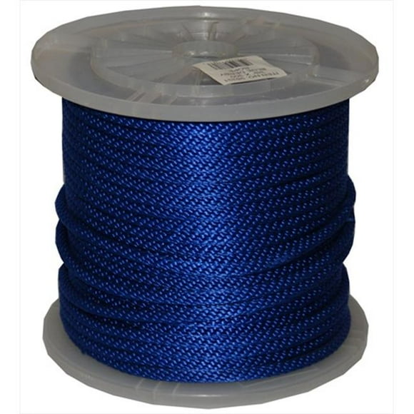 T.W. Evans Cordage 0,5 Po x 300 Pi Corde Derby Multifilament Tressée Solide Bleue