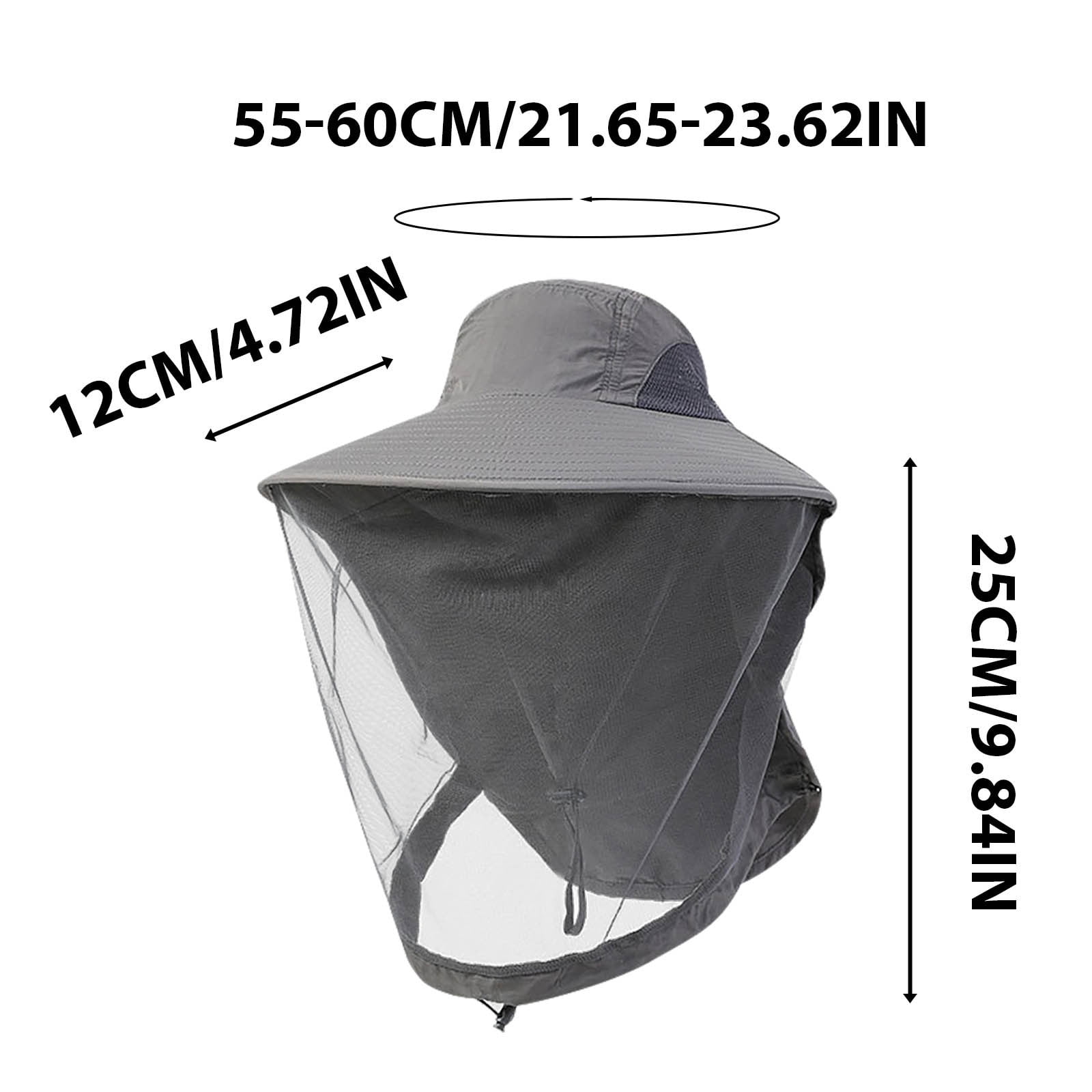 Cadorn 1 PCS Beekeeping Veil Hat with Mosquito Head Net, Dark Gray Adjustable Lightweight Mesh Cap for Outdoor Activities, Gardening, and Protective Gear