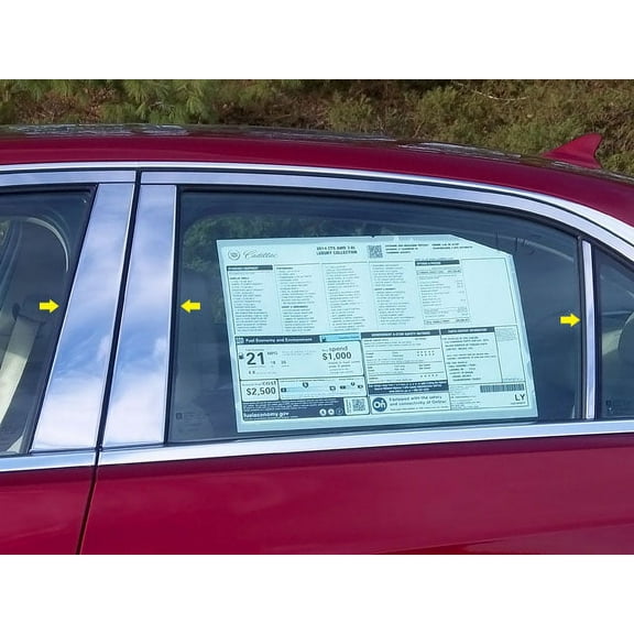 Stainless Steel Pillar Trim 6Pc Fits 2014-2019 Cadillac CTS PP54251 QAA