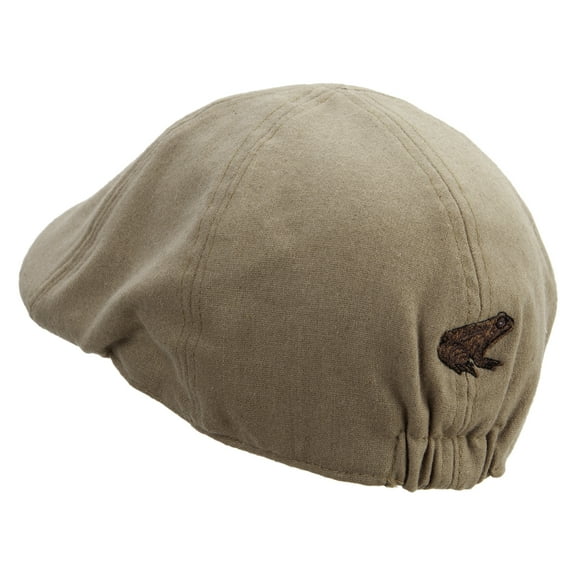 Asia Frog Embroidered Suede Duck Bill Ivy Hat - Brown OSFM