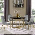thumbnail image 4 of Kithkasa High Back Velvet Dining Chairs for Dining Room,Gold Legs,Set of 2,Gray, 4 of 9