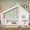 Twin White, variant on Jopath Twin Size House Floor Bed with Window and a Small Shelf, Solid Wood Floor Bed with House-shaped Roof for Boys Girls White