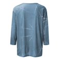 thumbnail image 3 of Ydkzymd Womens Tops 3/4 Sleeve V Neck Marble Fall Floral Printed Plus Size Tops V Neck Button Up Trendy Henley Blouses Graphic Oversized Comfy Flowers Shirts Sky Blue L, 3 of 4