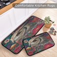 thumbnail image 6 of Kitchen Rug Set 2 Pieces Non Slip Kitchen Mat for Kitchen Home Floor Sink 47"x19"+27"x19" Portrait Of An Owl, 6 of 7