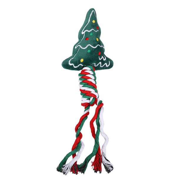 Artículos Navideños Para Mascotas Juguetes Para Perros Juguetes Para Limpiar Los Dientes Y Rechinar Los Dientes Juguetes De Cuerda De Algodón Con Nudos Juguetes Masticables Con Dibujos Animados