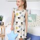 thumbnail image 4 of Balery Cute Cat Camisón de princesa para niñas, pijama de algodón con mangas abullonadas, suave y bonito.-X-Large, 4 of 6