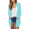 thumbnail image 1 of Cardigan à Manches Longues pour Femmes Automne Cardigan Ouvert avec Poches Cardigan Léger Décontracté, 1 of 7