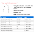 thumbnail image 2 of Timing Cover Gasket - Compatible with 1998 - 2002, 2010 - 2015 Chevy Camaro 1999 2000 2001 2011 2012 2013 2014, 2 of 2