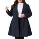 thumbnail image 1 of Abrigos de mujer de tallas grandes Agnes Orinda, abrigo de guisante de invierno de doble botonadura con solapa, abrigo tipo trench 4X azul oscuro, 1 of 5