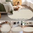 thumbnail image 5 of Round Rugs 3Ft, Blue Flower Round Area Rug Washable Indoor Throw Carpet, Spring Farmhouse Country Floral Plant Beige Small Non Slip Circle Rug for Bedroom Living Room Home Decor Aesthetic, 5 of 8