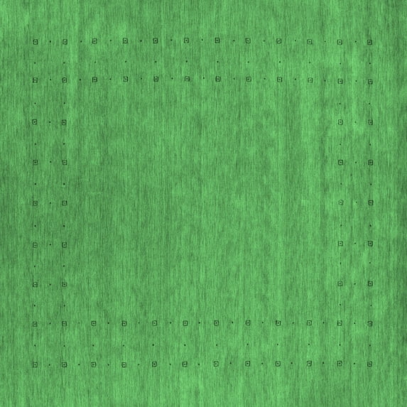 Ahgly Company Indoor Square Abstract Emerald Green Contemporary Area Rugs, 7' Square