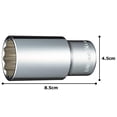 thumbnail image 5 of TONE deep socket (12 angles) 4DB-40L insertion angle 12.7 mm (1/2") width across flats 1 1/4 inch inch, 5 of 5