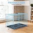 thumbnail image 3 of CL.HPAHKL 30 Inch Foldable Metal Small Dog Crate, Double Door Dog Kennel with Removable Plastic Tray, Indoor Outdoor Travel Puppy Cage for Small Dogs, Blue, 3 of 8