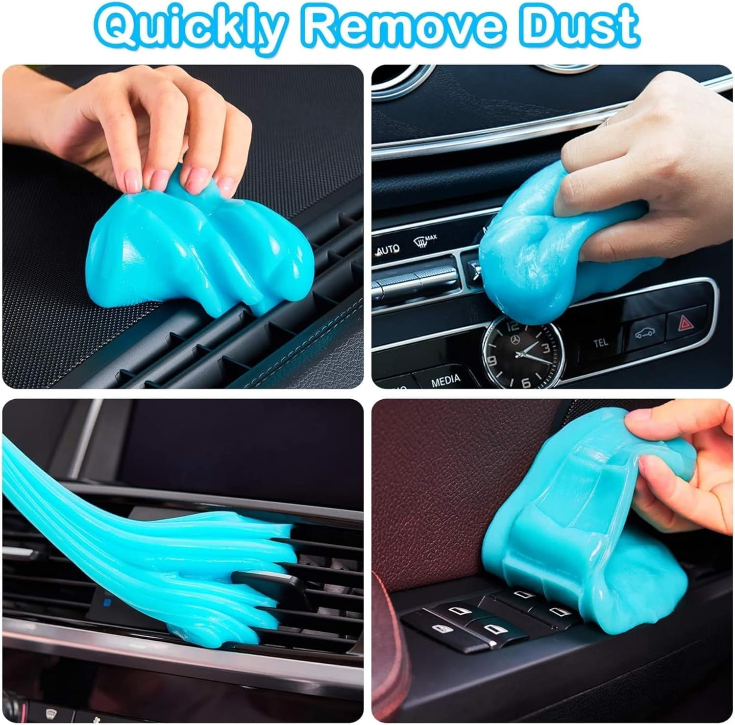 Cleaning Gel for Cars - Car Vent Keyboard - Dust Clear Kit, Home and Office Electronics, Reusable And Durable, Auto Interior Detail Removal Putty, Speakers, Printers, Keyboards(2-Pack)