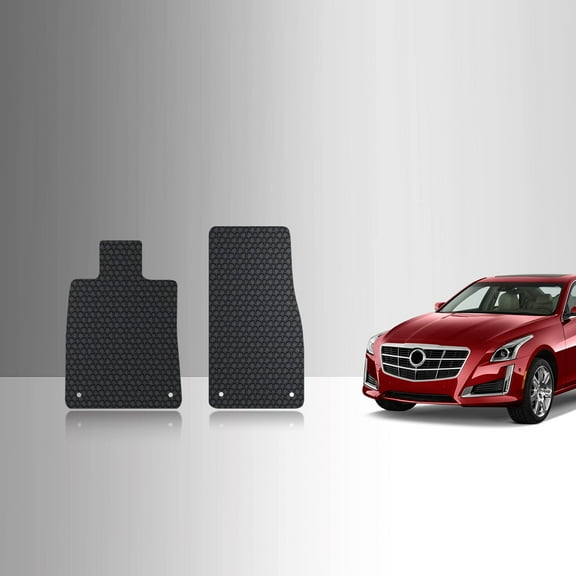 ToughPRO Front Mats Compatible with Cadillac CTS 2015 Sedan - All Weather Heavy Duty (Made in USA) Black Rubber