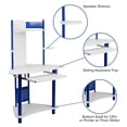 thumbnail image 3 of Scranton & Co Corner Computer Desk with Hutch in Blue, 3 of 7