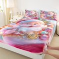 thumbnail image 3 of Homewish Kawaii Santa Claus Bed Sheets for Girl, Dreamy Glitter Xmas Tree King Sheets, Cute Christmas Cartoon Sheet Set, Breathable Home Decor, 4pcs, 3 of 7