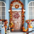 thumbnail image 4 of Spooky Halloween Pumpkin Wreath - Fall Front Door Decor - Indoor/Outdoor Seasonal Holiday Decorations (Size/Style as Pictured), 4 of 6