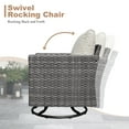 thumbnail image 4 of Vcatnet 3 Pieces Outdoor Patio Furniture Wicker Rocking Swivel Chair of 2 for Garden,Beige, 4 of 8