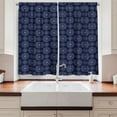 thumbnail image 2 of Ambesonne Modern Kitchen Curtains, Monochrome Circles Stripes, 55"x45", Dark Indigo and White, 2 of 3