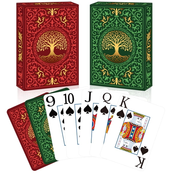 Neasyth Playing Cards, Deck of Cards, 2 pack Poker Size Standard Index, Tree of Life Theme for Gift, Family Game Night