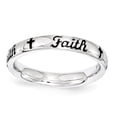 thumbnail image 1 of Bague en Argent Sterling Stackable Expressions Émail Noir Foi Taille 6, 1 of 3