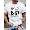 thumbnail image 1 of Playera Crusher para Hombre1967 VINTAGE AGED TO PERFECTION Letters Print Crew Neck Short Sleeve Top, Comfy Casual Summer T-Shirt For Men Tee For Adult, Men, Women, Teen, Teenager, Adolescent, YouthF, 1 of 6
